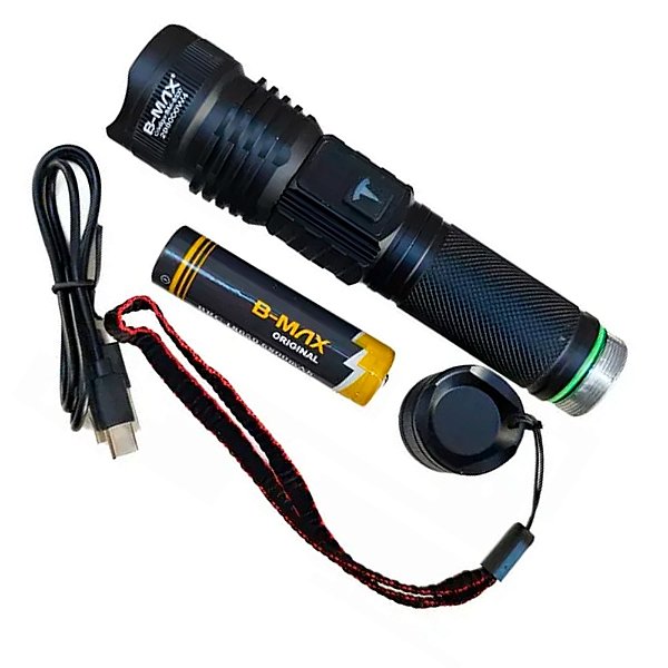 Lanterna Tática Led Recarregável  Visor Led 2000m+ BM-8537 - B-Max