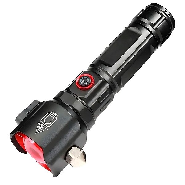 Lanterna Tática Led Quebra Vidro / Corta Cinto 2000m+ BM-8521 - B-Max