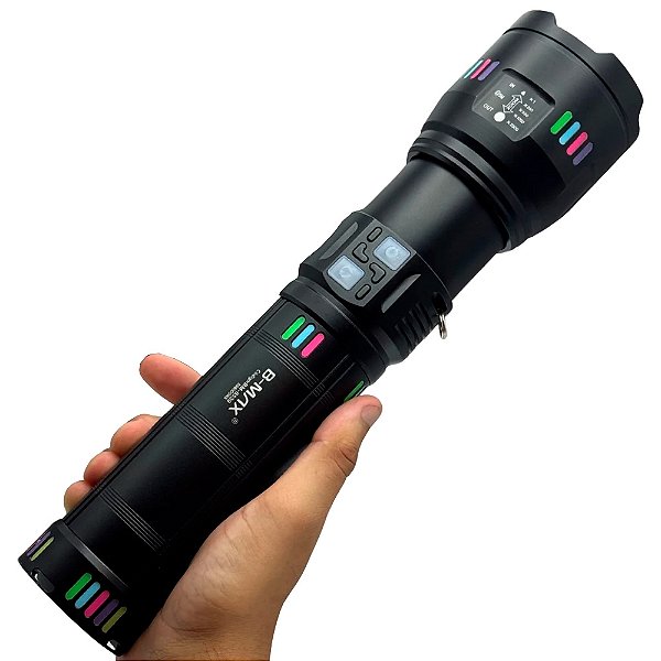 Lanterna Tática Led Laser 5k 8x Bateria Titanium BM-8539 - B-Max