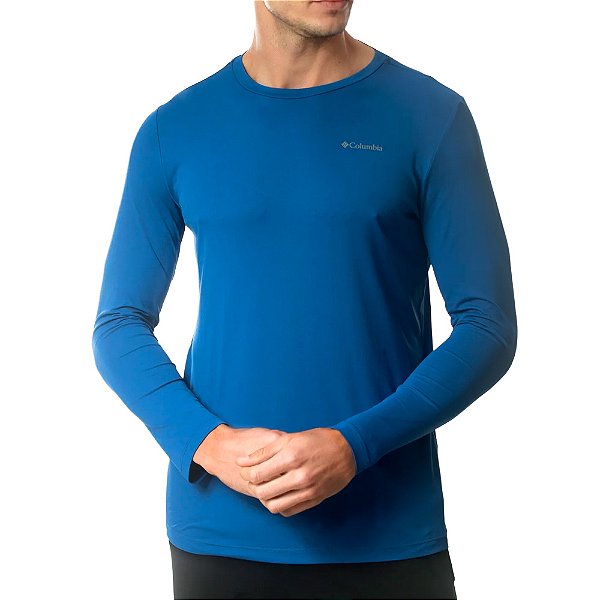 Camiseta Neblina Masculina M/L Mountain Blue Az - Columbia