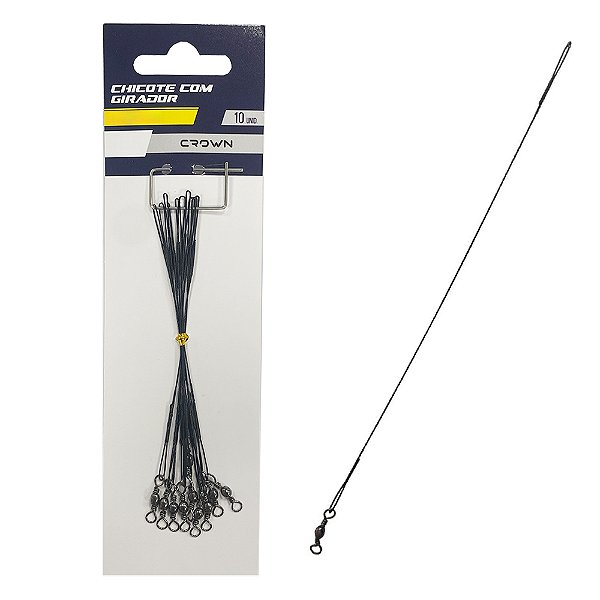 Chicote Crown Steel Leader Black Nickel C/ Girador - Crown