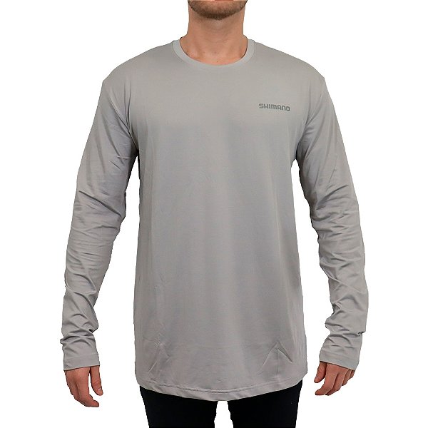 Camiseta de Pesca ML FPS50+ Logo Cinza Claro - Shimano