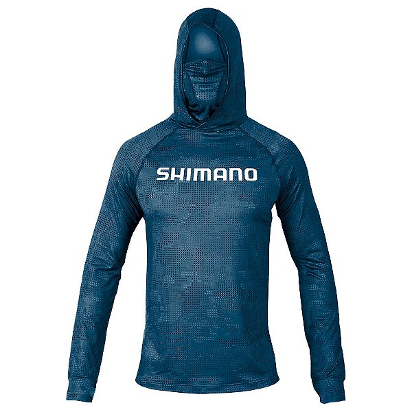 Camisa Para Pesca ML / Capuz / Protetor Rosto Azul Esc  - Shimano