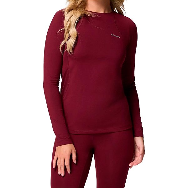 Blusa Feminina Segunda Pele Térmica Midweight II Long Sleeve Baselayer Rich Wine Vinho  - Columbia