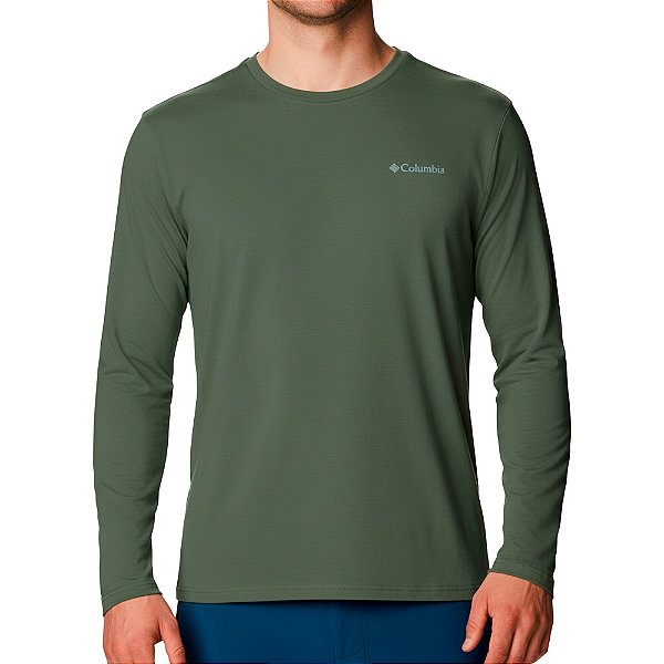 Camiseta M/L Masculina Neblina Cypress Verde - Columbia