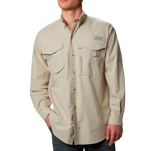Camisa ML Bonehead LS Shirt Fossil - Columbia
