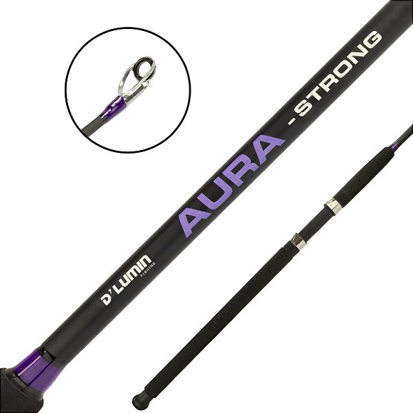 Vara De Molinete Aura Inteiriça Fibra De Vidro 1.98m - D'Lumin