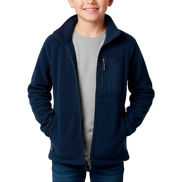 Jaqueta Fleece Infantil Fast Trek™ IV Full Zip Collegiate Navy Azul Marinho  - Columbia