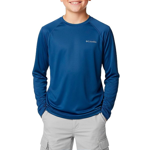 Camiseta Infantil Neblina M/L Mountain Blue - Columbia