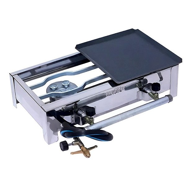 Fogareiro Inox 2B Caminhoneiro 42x22x10 Meia Chapa - Eliza