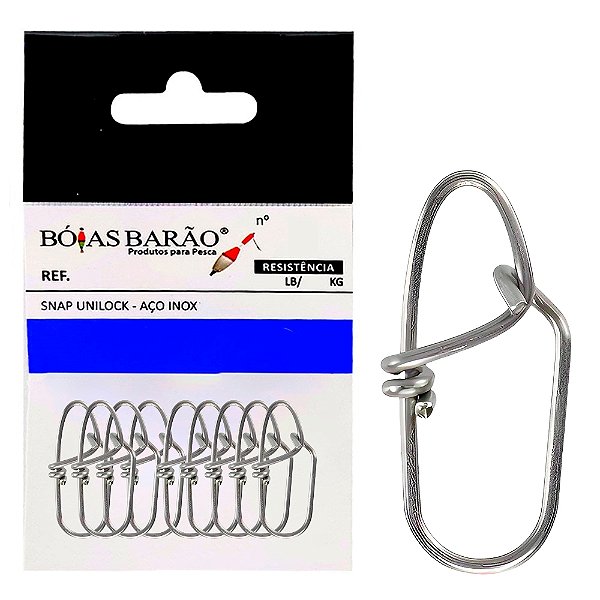 Snap Unilock Aço Inox 0,80mm 10un - Bóias Barão
