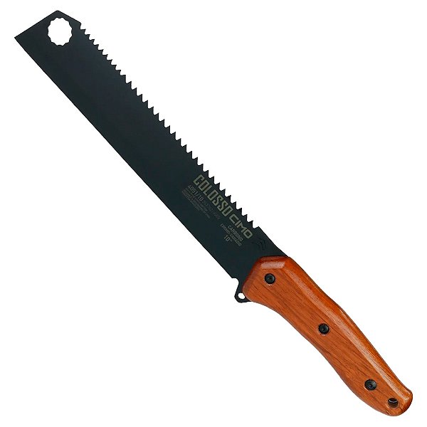Faca Ax Colosso Carbono 10'' Preto Cabo Madeira - Cimo
