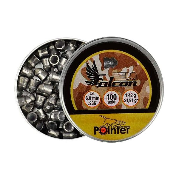 Chumbinho Falcon 21.91gr 6.0mm 100un. - Pointer