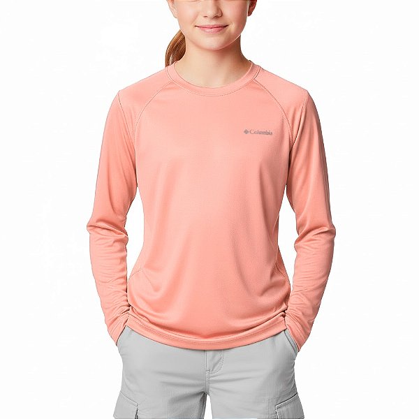 Camiseta Infantil Neblina M/L Tiki Pink - Columbia