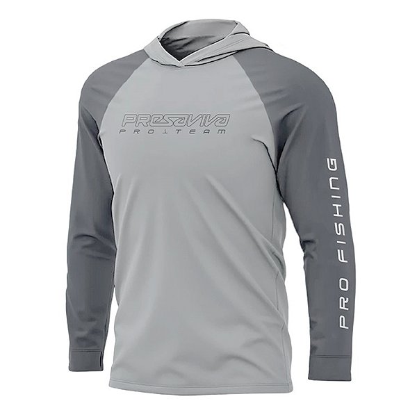 Camiseta de Pesca Poliamida Com Capuz Prata - Presa Viva