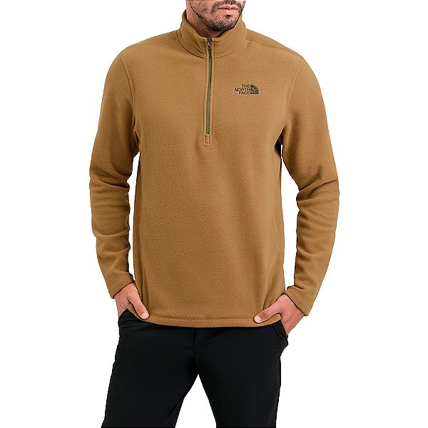 Fleece Masculino Glacier 1/4 Zip Marrom Utility Brown - The North Face