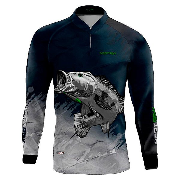 Camiseta De Pesca Masculina Proteção UV50+ Tucunaré Cinza - Nortrek