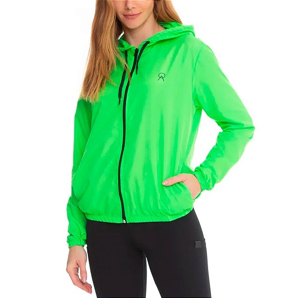Corta Vento Feminino Relentente a Agua Verde Neon - Oro Adventure
