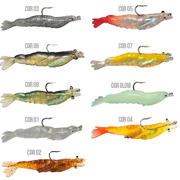 Isca Artificial Camarão de Silicone 5cm w146-10 - Maruri