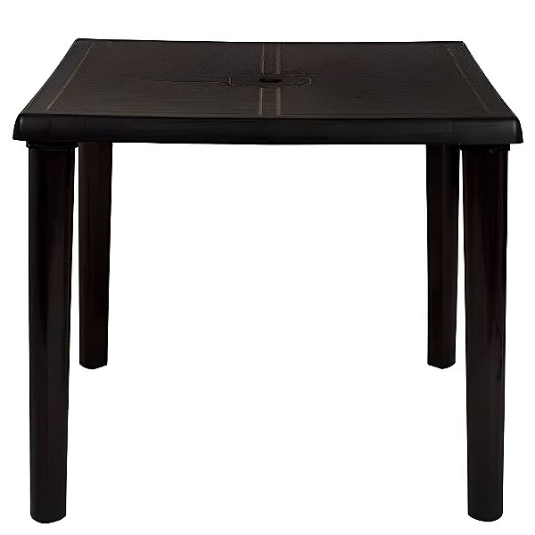Mesa Plástica Quadrada Desmontável Preta - Mor