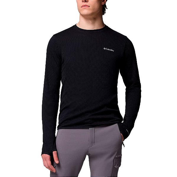 Camiseta Masculina Warm ML Tech Trail Wek Preto - Columbia