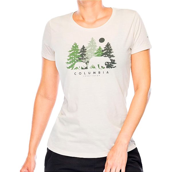 Camiseta Feminina Treehome Dark Stone Bege - Columbia