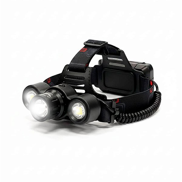 Lanterna de Cabeça Recarregavel Luz Branca ou Roxa - JWS