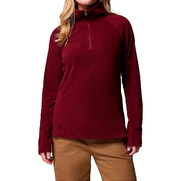 Blusa Feminina Glacial IV 1/2 Zip Rich Wine Vinho - Columbia