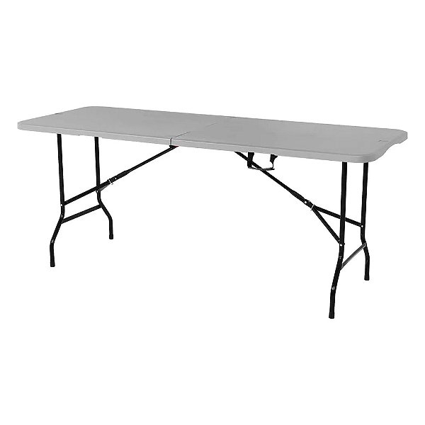 Mesa Dobrável Portátil Até 120kg 180cm Cinza - Bel