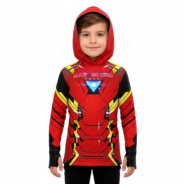 Camiseta Infantil X Protection 32280 Homem de Ferro - Mar Negro