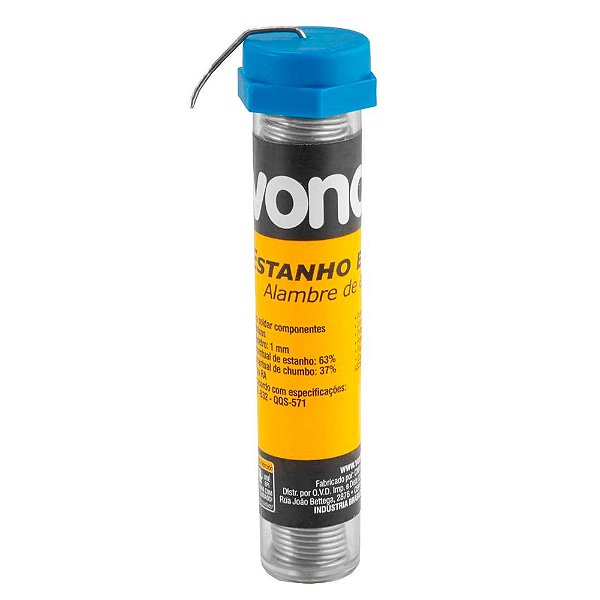 Estanho Fio 1mm 63x37 Tubinho 25gramas - Vonder