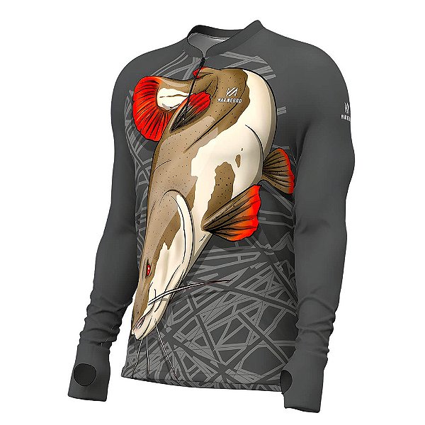 Camiseta Pesca Masculina Premium Pirarara 1 - Mar Negro