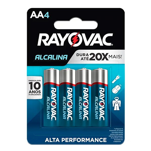 Pilha Alcalina AA Pequena 04 Peças - Rayovac