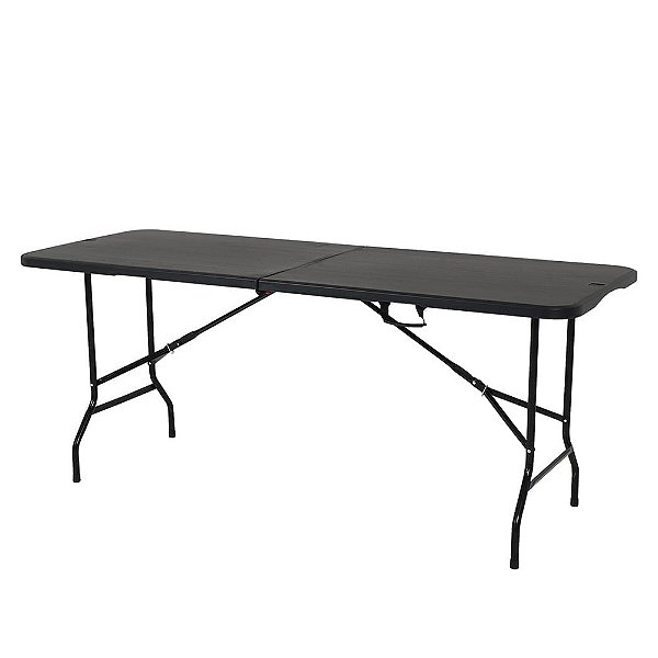 Mesa Dobrável Portátil Até 120kg 180cm Preto - Bel