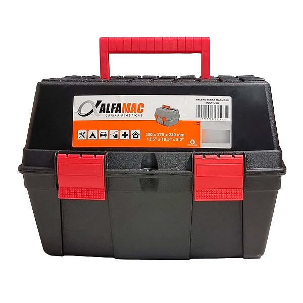 Maleta Plástica Multiúso Serra Mármore Preta - Alfamac