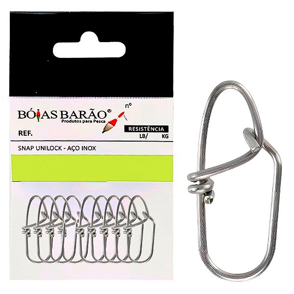 Snap Unilock Aço Inox 0,60mm 10un - Bóias Barão