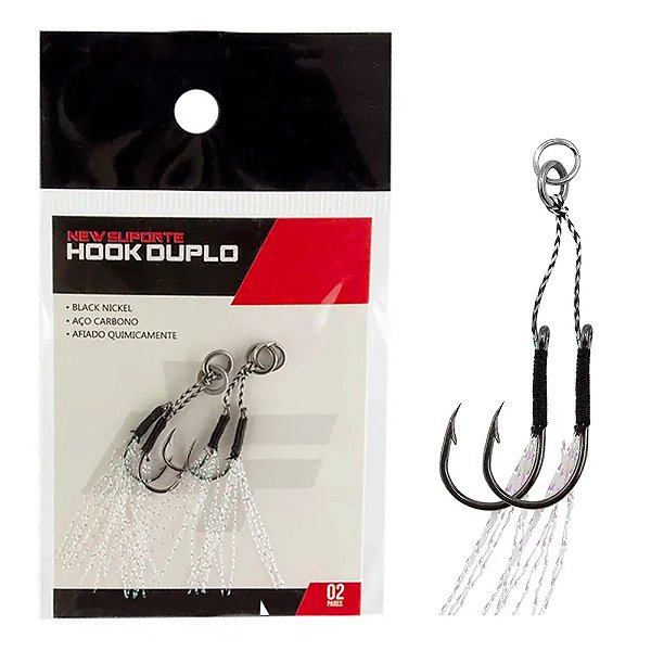 Anzol New Suporte Hook Duplo Live Bait 2pçs 4Anzois - Albatroz