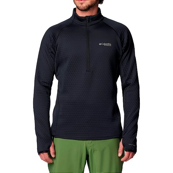 Jaqueta Masculina 1/2 Ziper Crystal Leaf Omni-Heat Helix H Black - Columbia