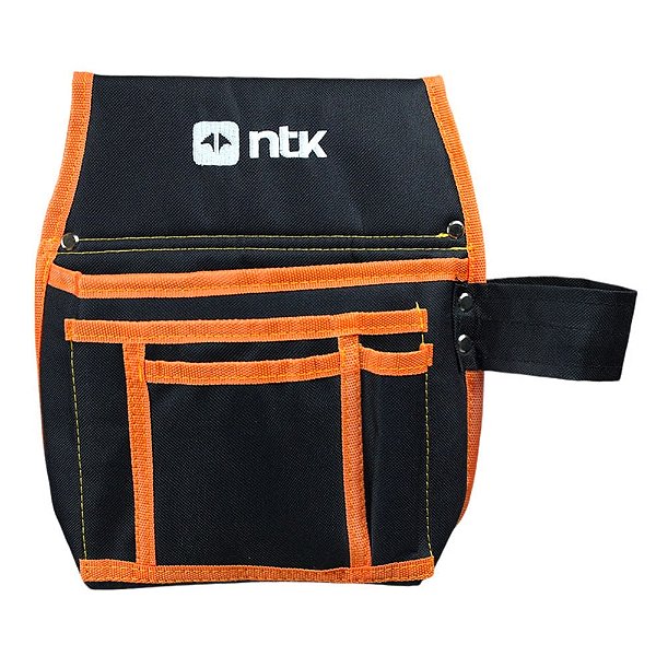 Porta Ferramentas TOOL BELT PATROL com 3 Bolsos em Poliéster 600D Preto e Laranja - NTK