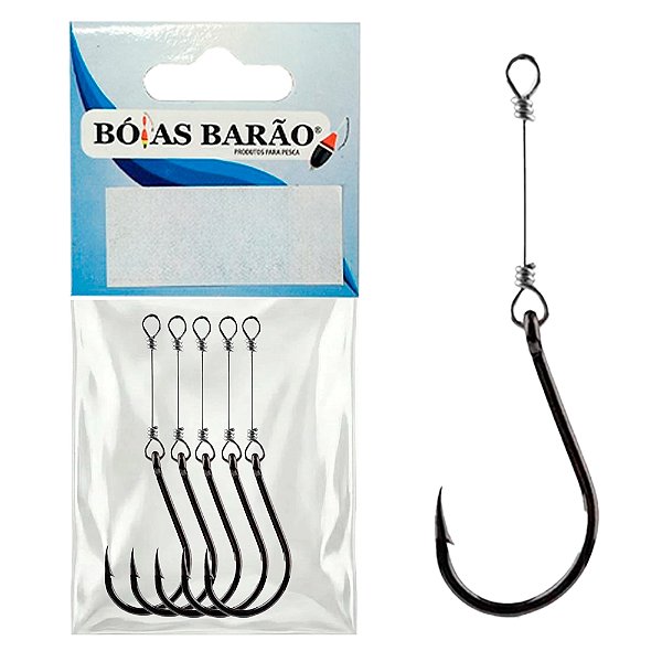 Anzol Chinu Fio Aço Rigido C/5 unidades Nº - Bóias Barão