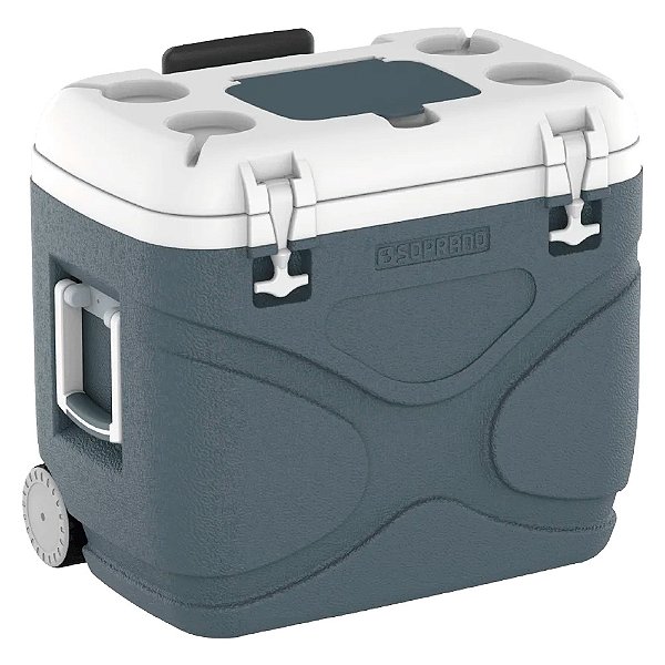 Caixa Térmico Everest 45 Litros C/ Roda Cinza - Soprano