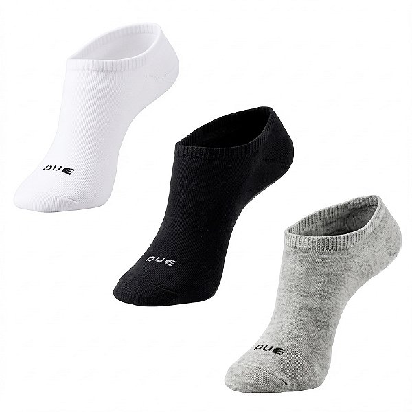 Meia Invisivel Masculina Malha Retida Tam.39ao43 3Pares Sortido - Due Meias