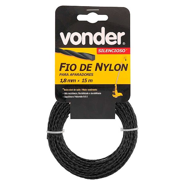 Fio De Nylon 1,8mmx15m Silencioso indicado Aparador Grama - Vonder