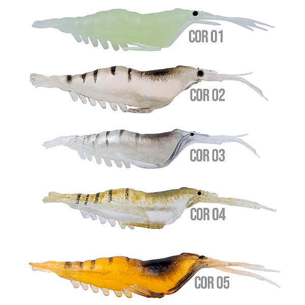 Isca Artificial Soft Camarão W180 5,5cm 15 unid - Maruri
