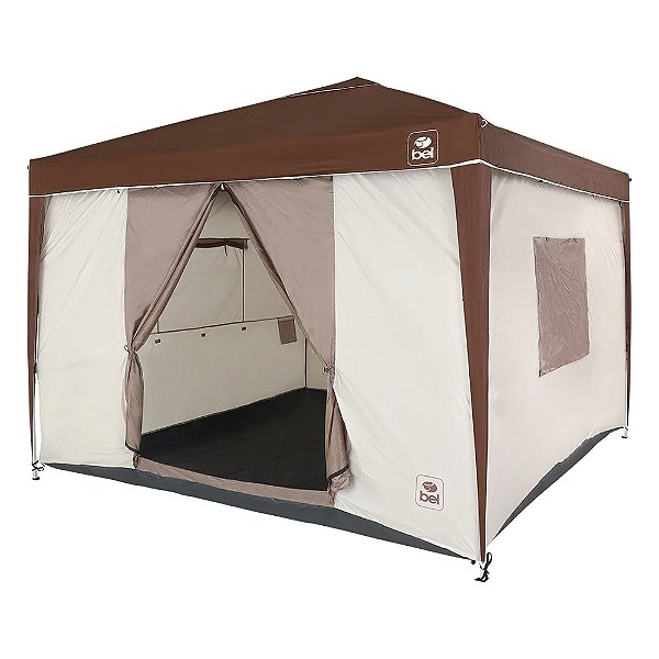 Barraca Para Gazebo Dobrável 3x3m Oasis Bege Marrom - Bel