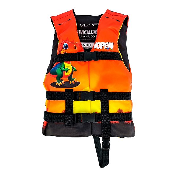 Colete Salva Vidas Infantil Homologado Fun Dinossauro Tam. - Vopen