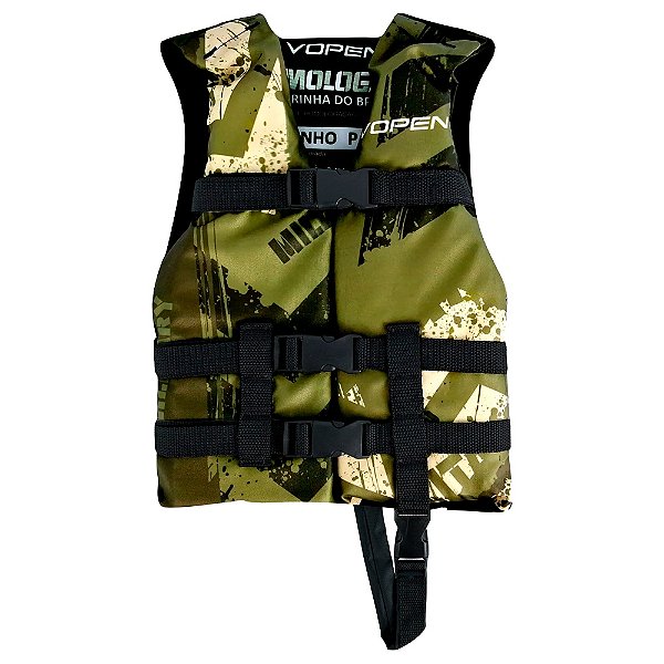 Colete Salva Vidas Infantil Homologado Fun Military Tam. - Vopen