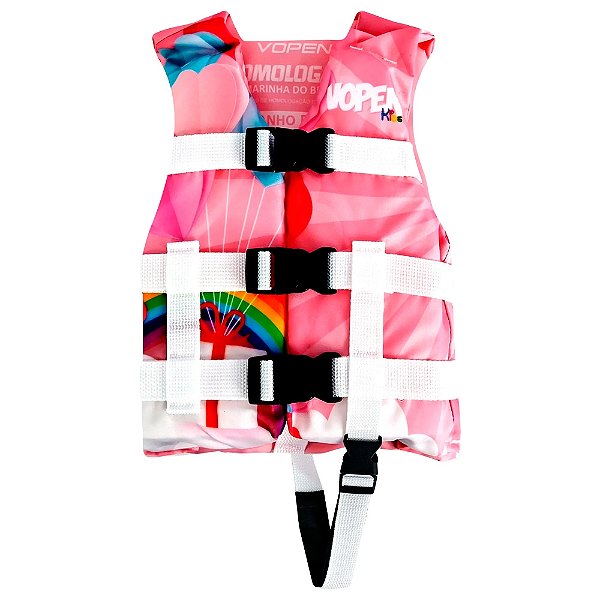 Colete Salva Vidas Infantil Homologado Fun Raibow Tam. - Vopen