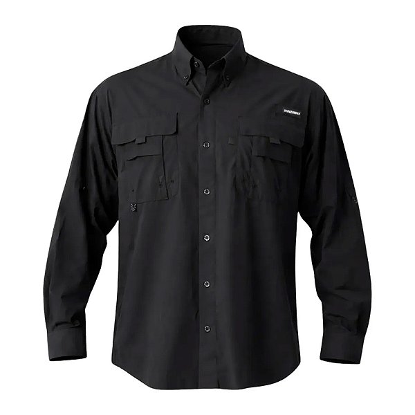 Camisa de Pesca Masculina Classic Plus Preto - Mar Negro