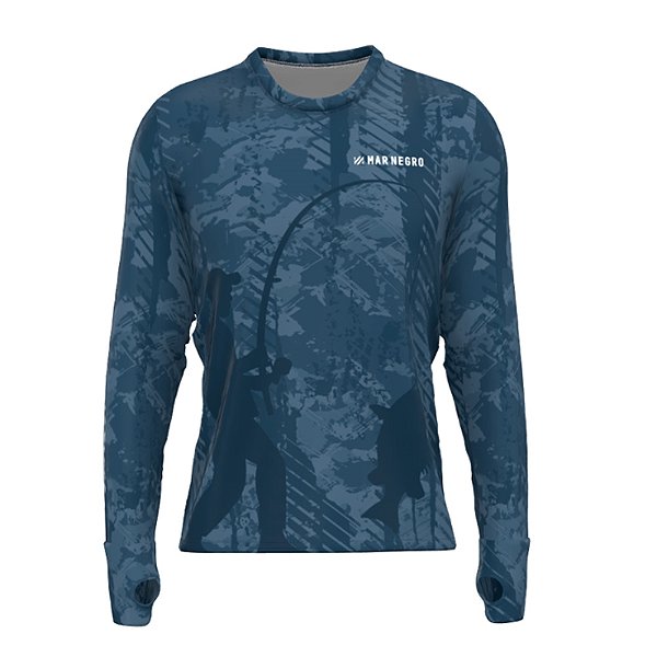 Camiseta Pesca Masculina Premium Flex Evolution - Mar Negro